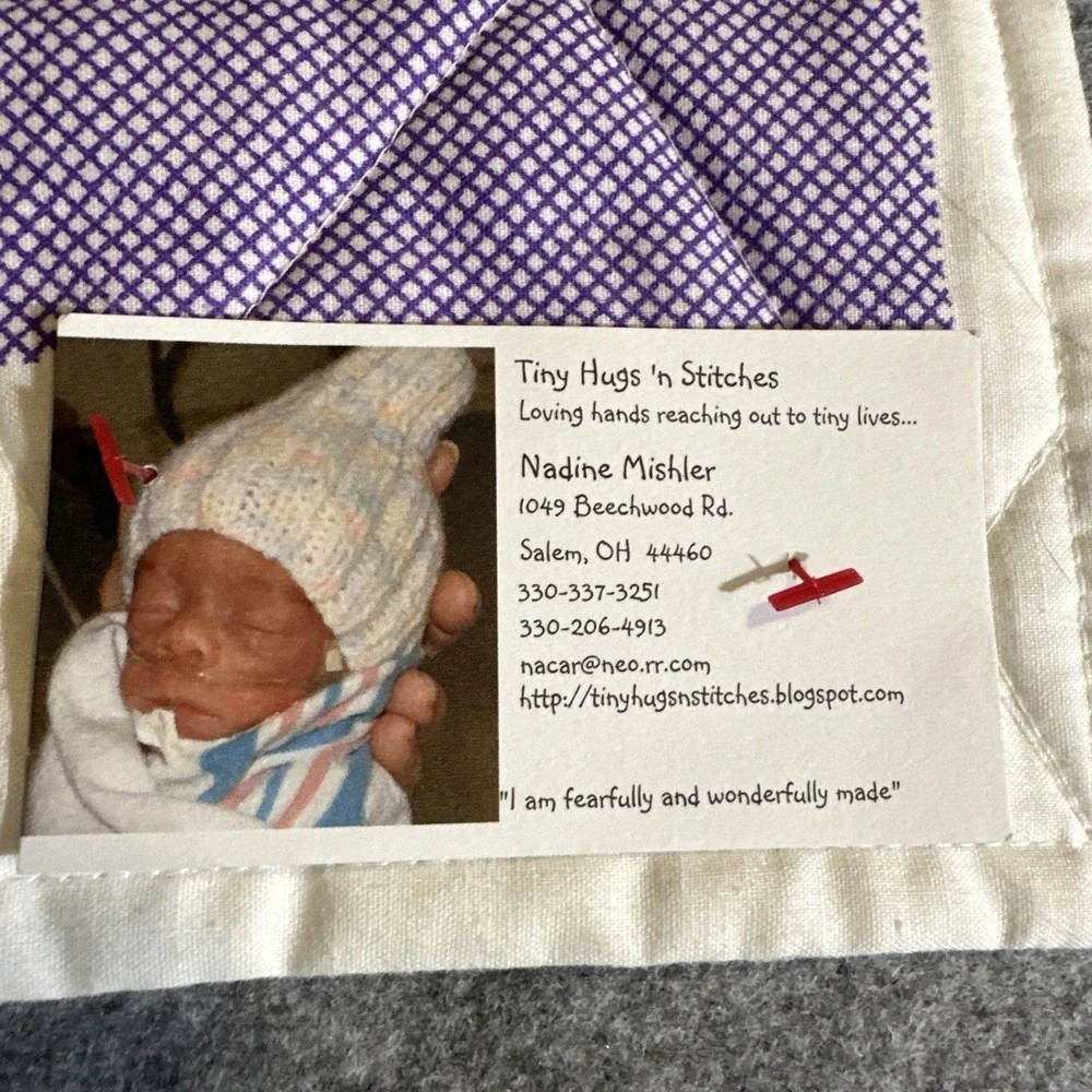 Handmade Baby Quilt Crib Blanket White Purple Mother‎ Goose